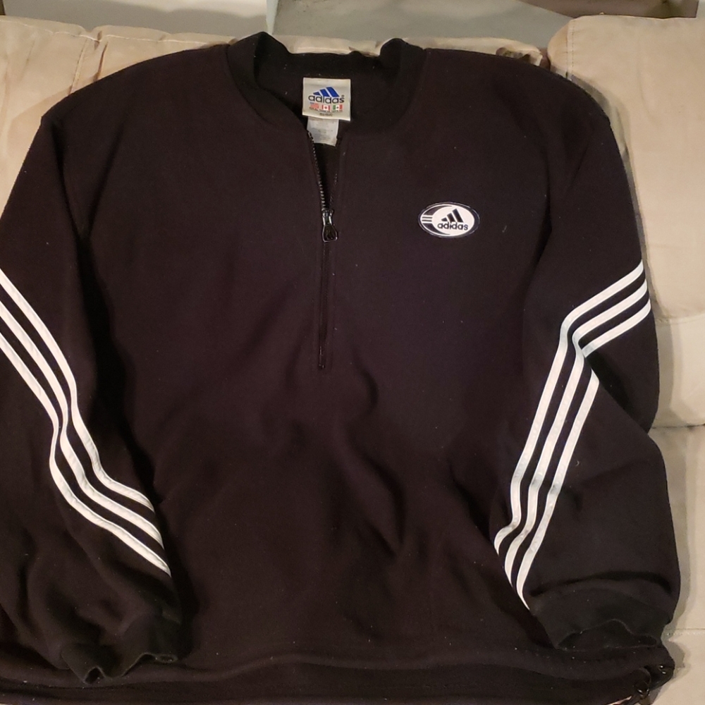 Adidas Black Half zip fleece